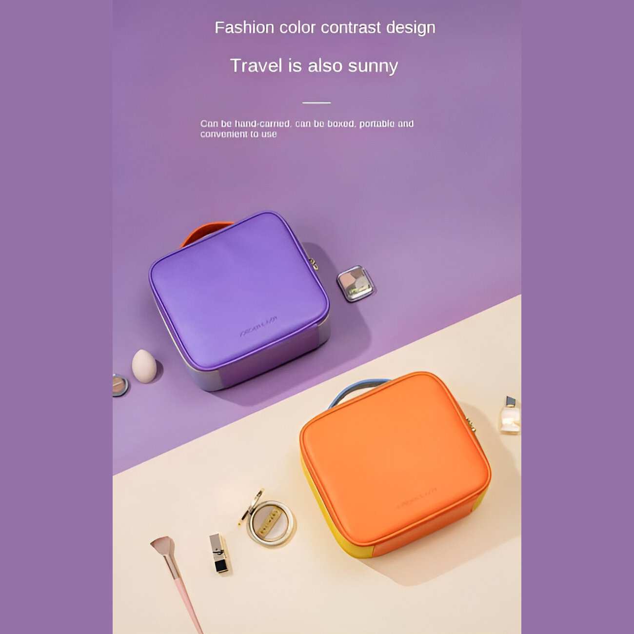 کیف لوازم آرایشی با آینه چراغدار لمسی شارژی قابل حمل جوردن و جودی PT068