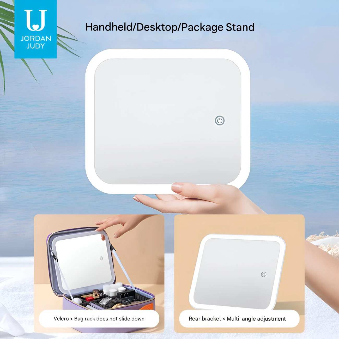 کیف لوازم آرایشی با آینه چراغدار لمسی شارژی قابل حمل جوردن و جودی PT068