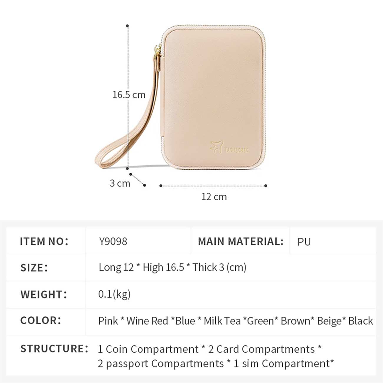 کیف پول و کیف پاسپورت زنانه تائومیک میک Y9098