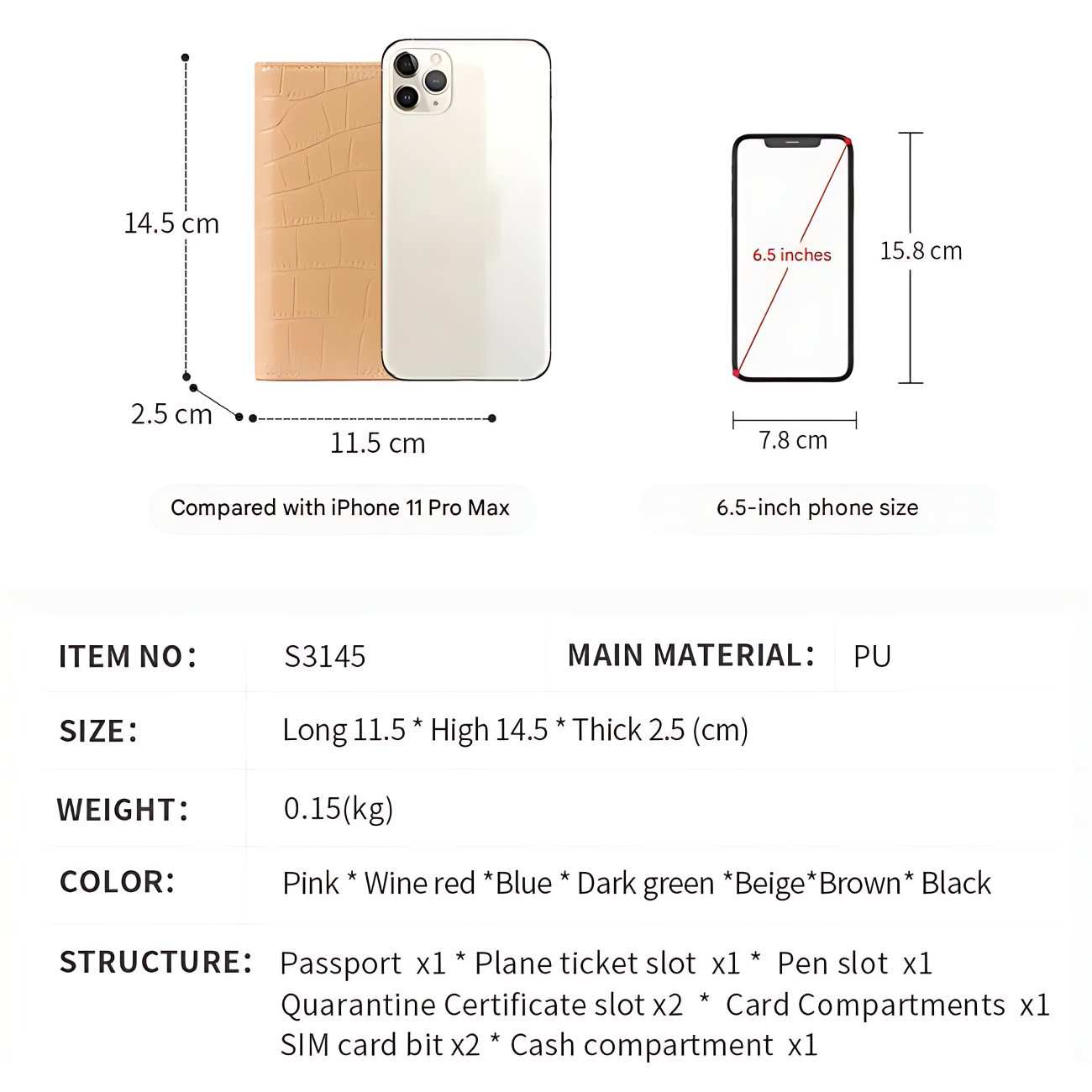 کیف پاسپورت، مدارک و جاکارتی تاشو کوچک تائومیکمیک S3145
