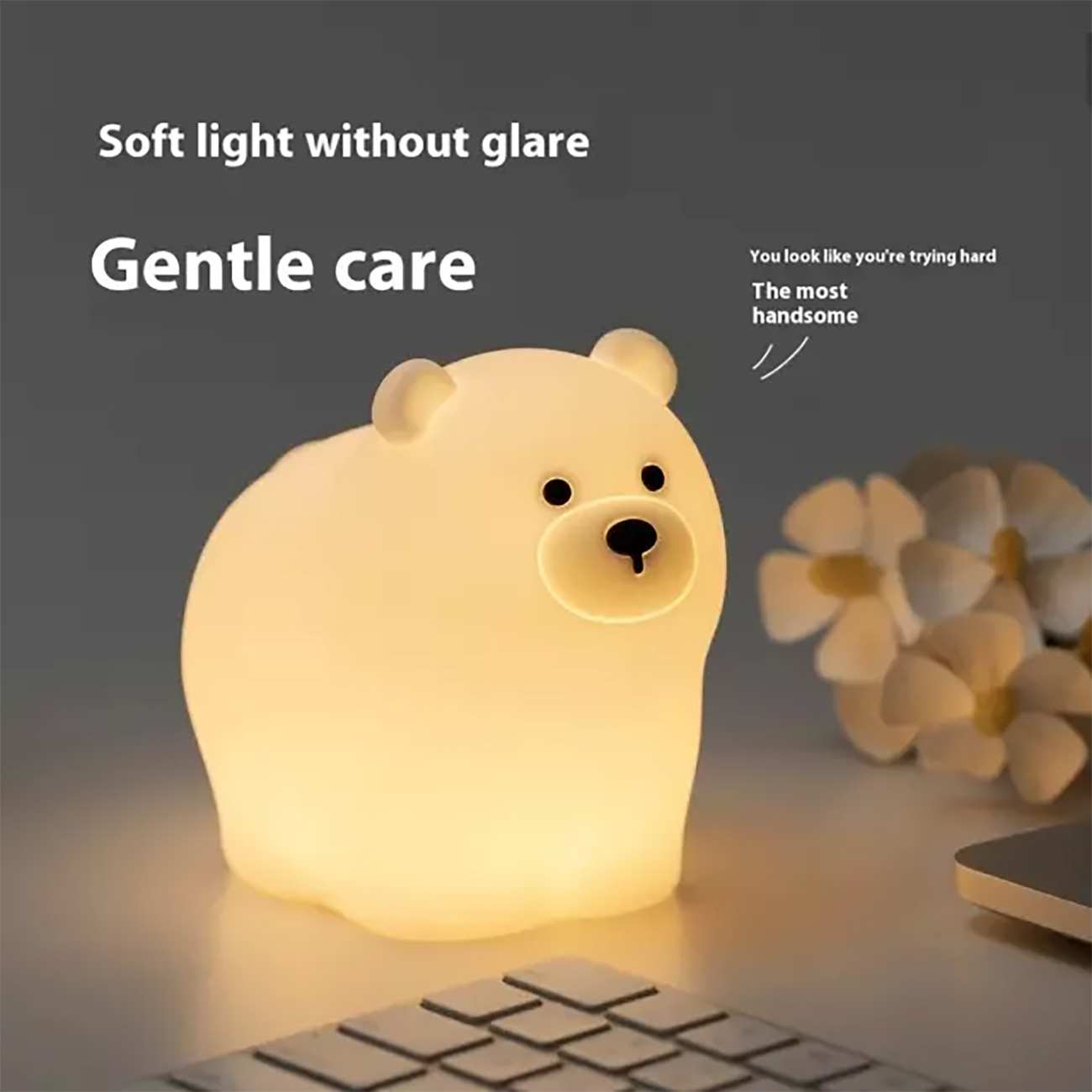 چراغ خواب فانتزی رومیزی شارژی طرح خرس Bear