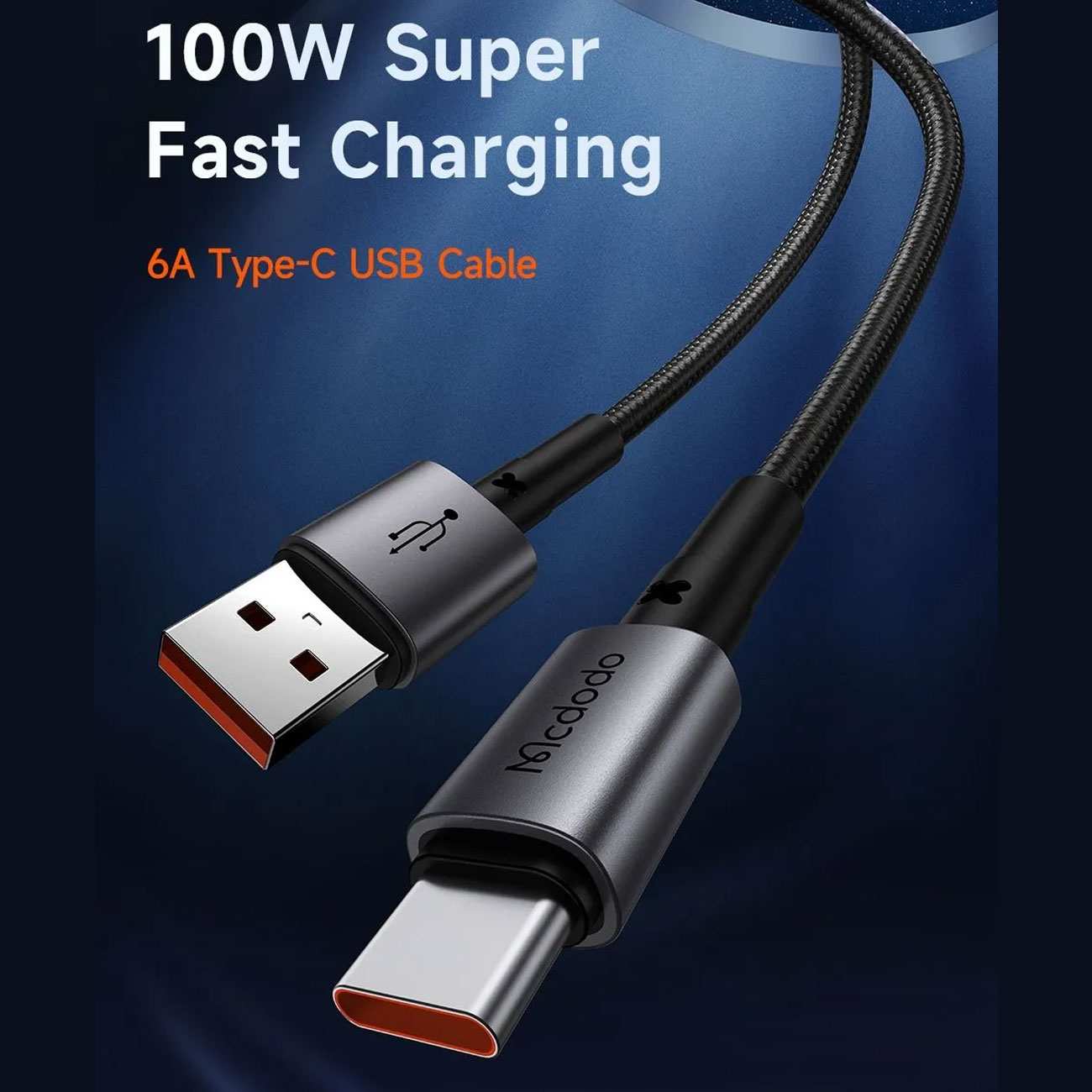 کابل فستشارژ یو اس بی به تایپ سی 100 وات 6 آمپر 1.2 متری مک دودو CA-3590