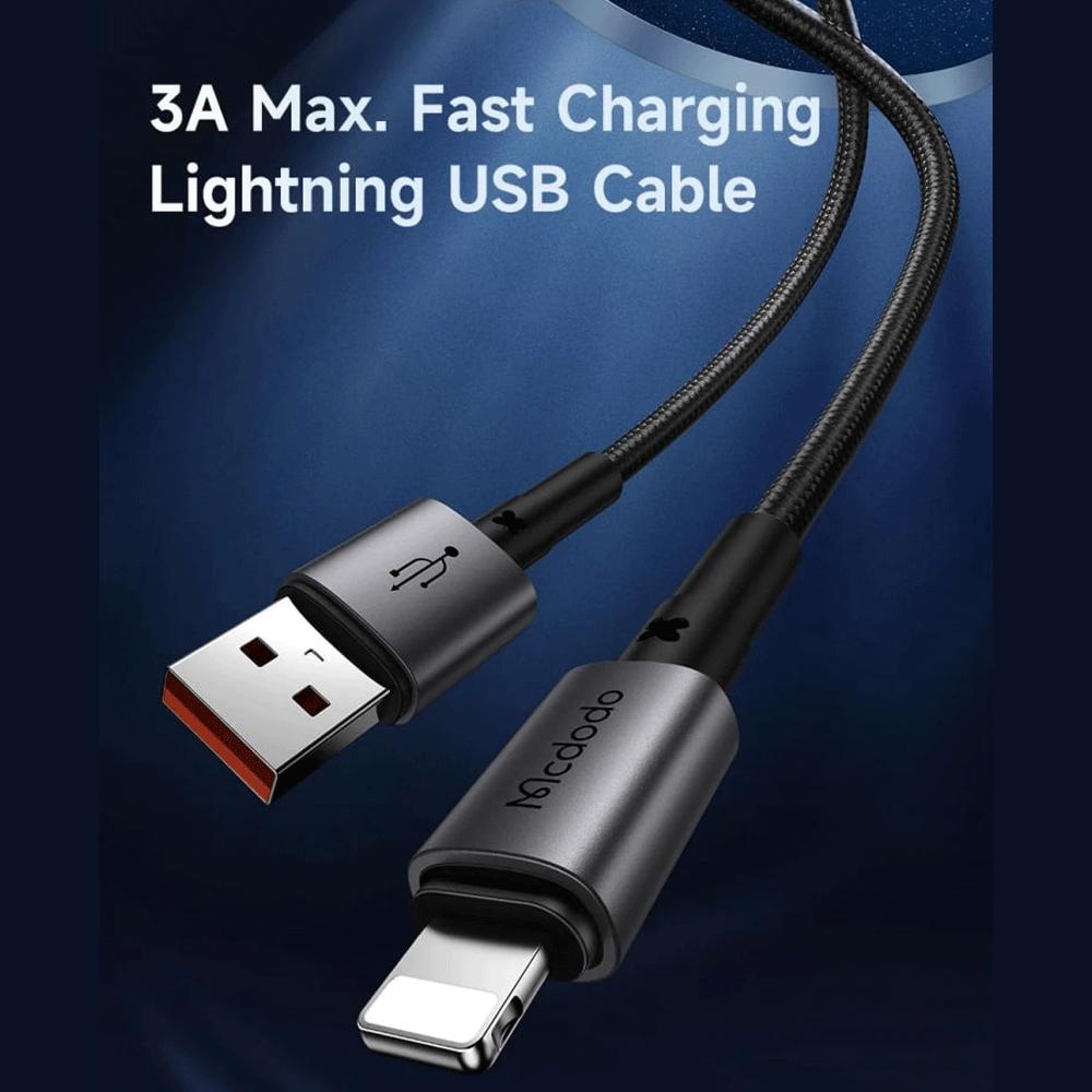 کابل شارژ یو اس بی به لایتنینگ 3 آمپر1.2 متری مکدودو CA-3580