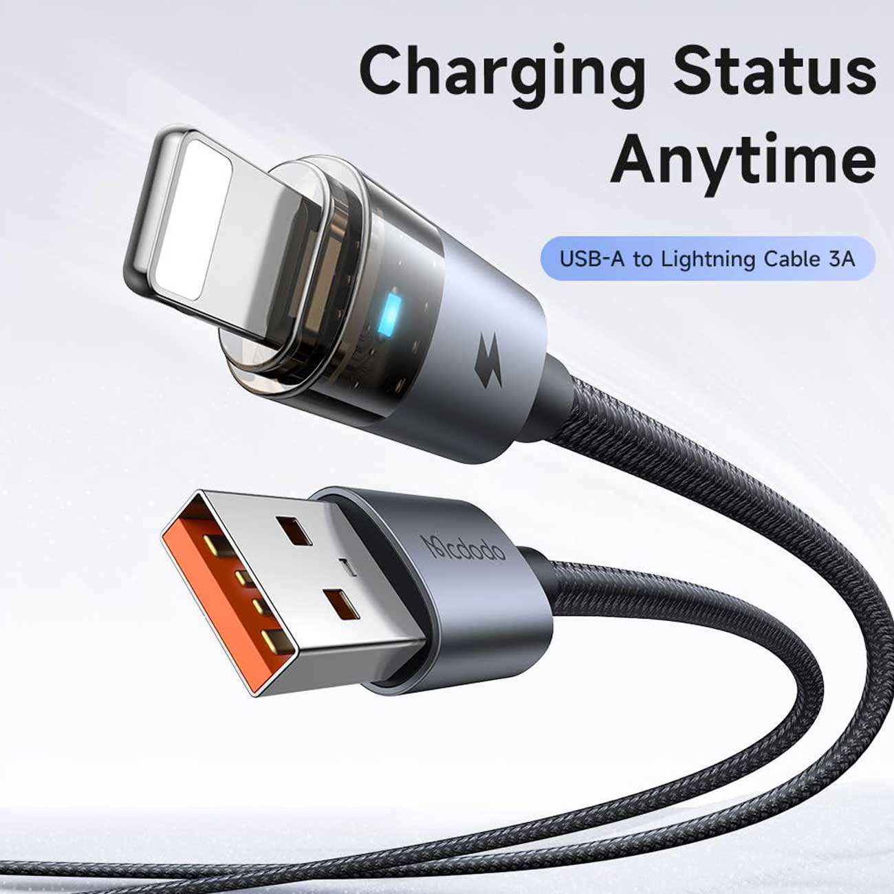 کابل کارپلی سوپر فست شارژ یو اس بی به لایتنینگ 3 آمپر 1.2 متری مکدودو CA-691