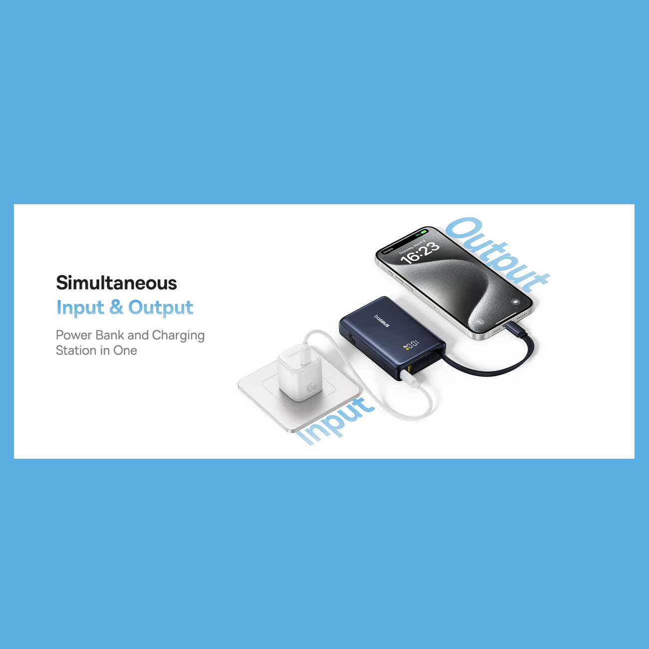 پاوربانک 10000 تایپسی 45 وات و USB بیسوس PPPG-1W45C P10076803123