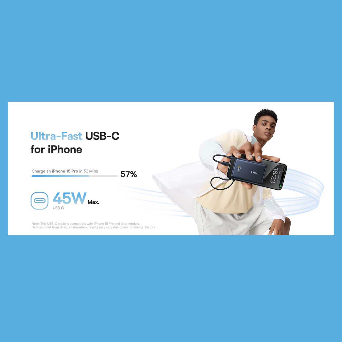 پاوربانک 10000 تایپسی 45 وات و USB بیسوس PPPG-1W45C P10076803123