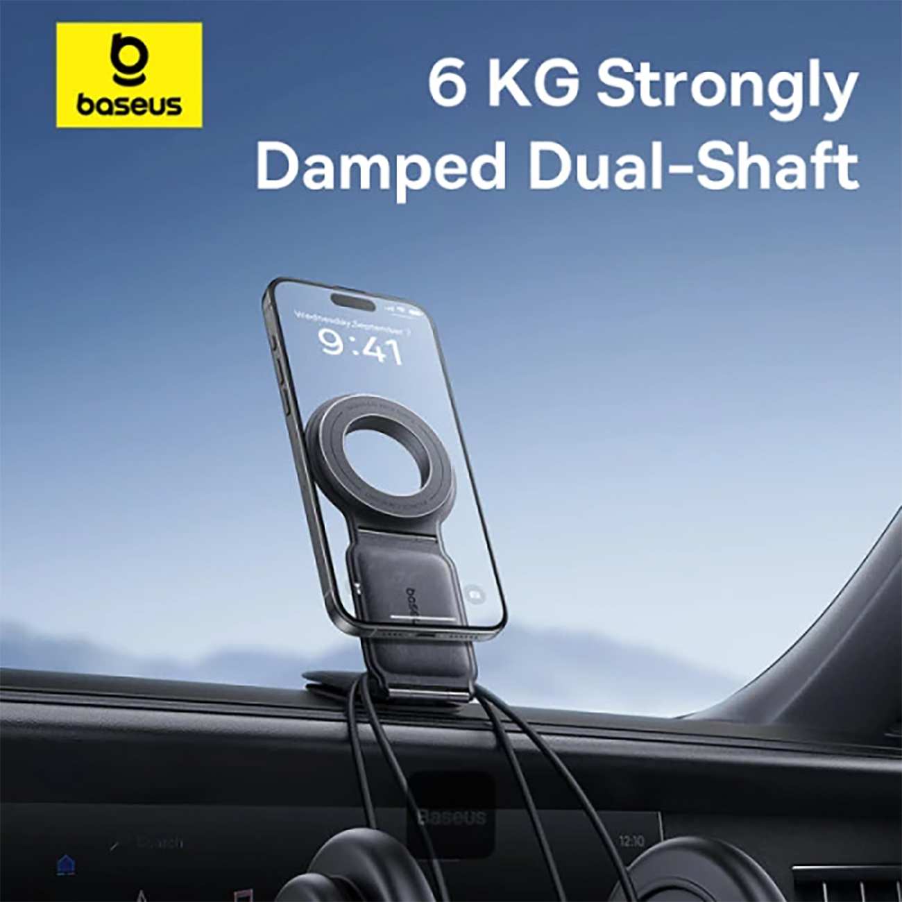 هولدر موبایل مگنتی داخل خودرو چند منظوره تاشو بیسوس C02 Prime