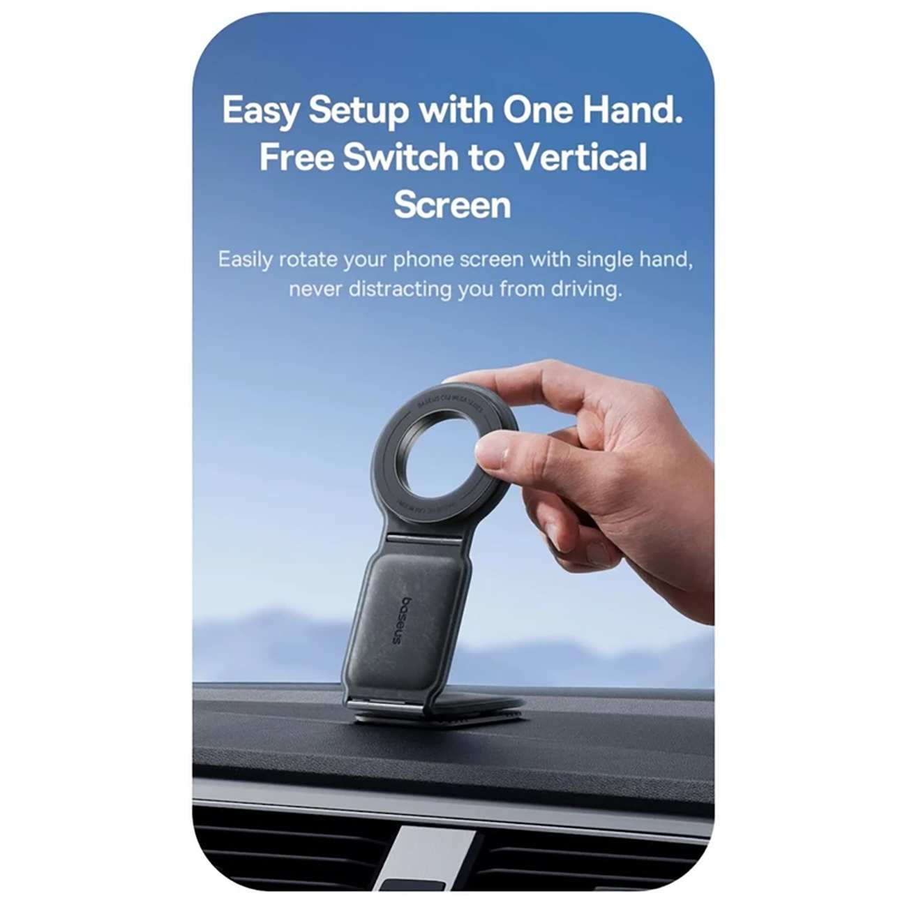 هولدر موبایل مگنتی داخل خودرو چند منظوره تاشو بیسوس C02 Prime