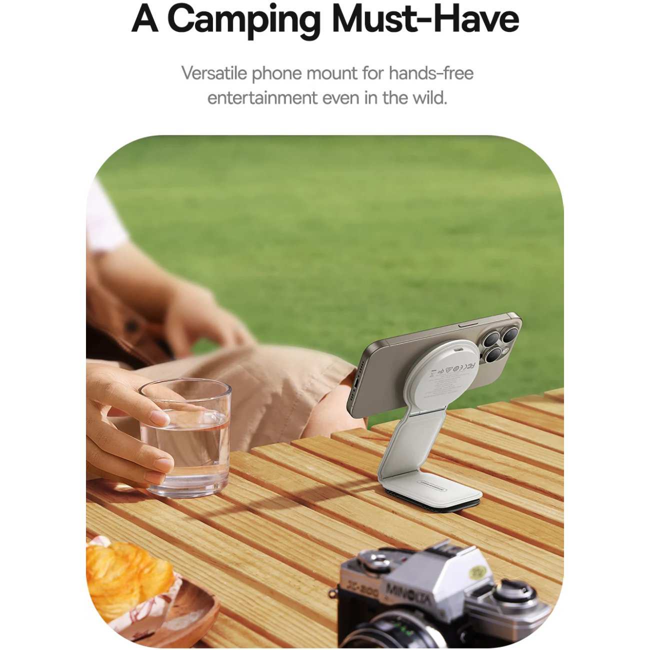 هولدر و شارژر بی سیم مگنتی تاشو داخل خودرو 15 وات بیسوس C40169003111-00