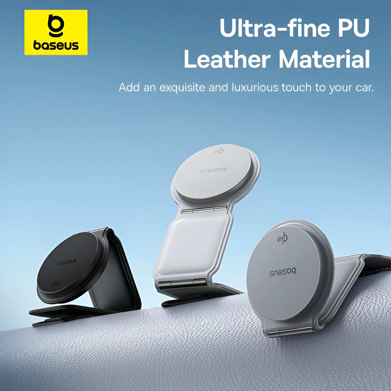 هولدر و شارژر بی سیم مگنتی تاشو داخل خودرو 15 وات بیسوس C40169003111-00