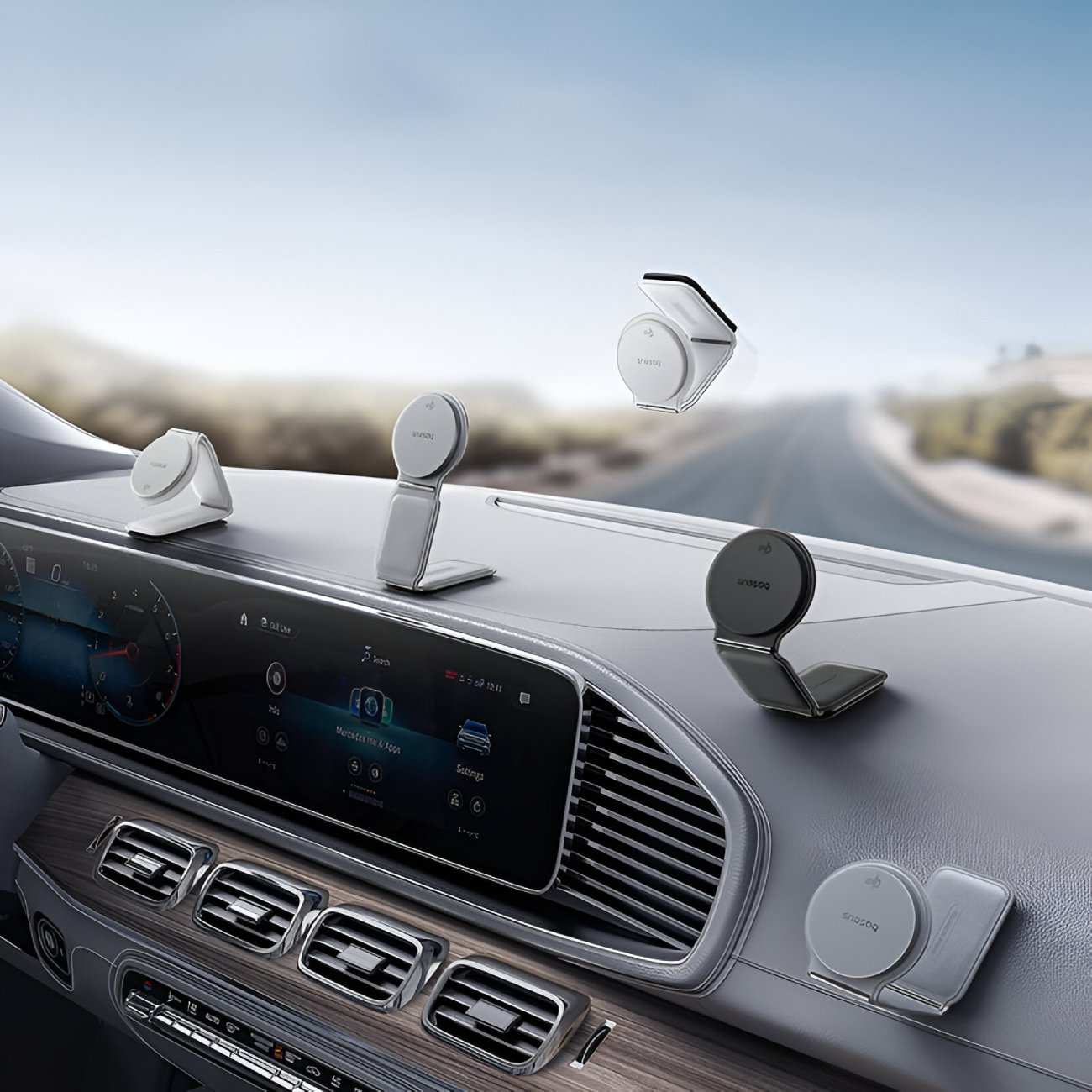 هولدر و شارژر بی سیم مگنتی تاشو داخل خودرو 15 وات بیسوس C40169003111-00