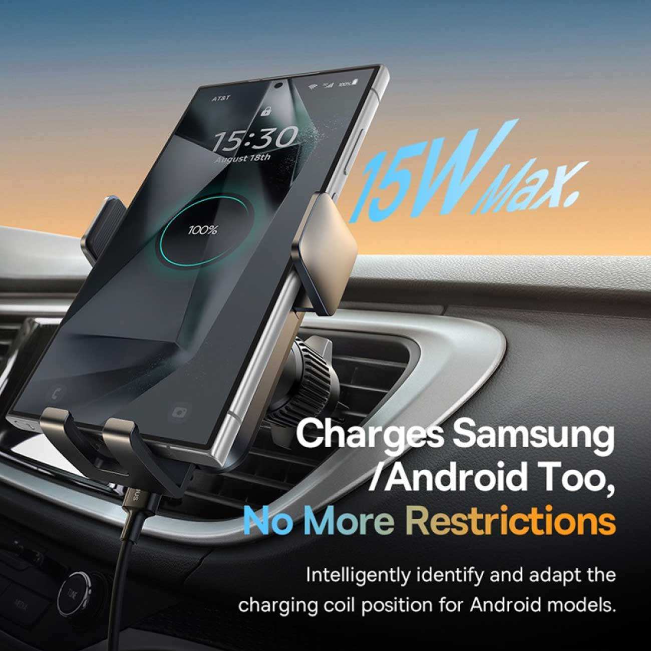 هولدر و شارژر وایرلس گوشی موبایل داخل خودرو بیسوس BS-CM051 C40381501123-00