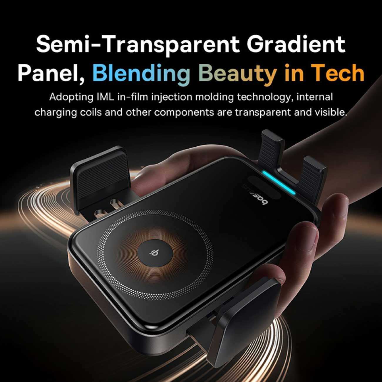 هولدر و شارژر وایرلس گوشی موبایل داخل خودرو بیسوس BS-CM051 C40381501123-00