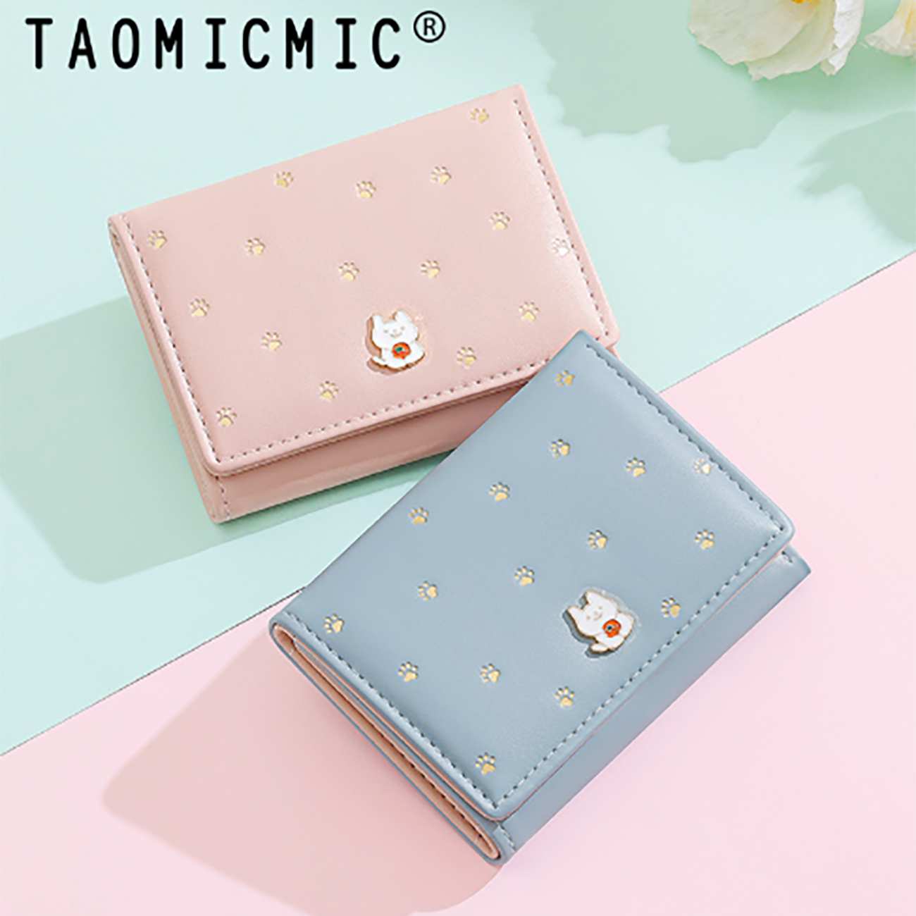 کیف پول زنانه فانتزی تاشو طرح پنجه گربه تائومیکمیک Y9286