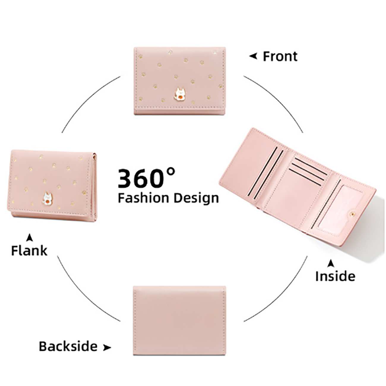 کیف پول زنانه فانتزی تاشو طرح پنجه گربه تائومیکمیک Y9286