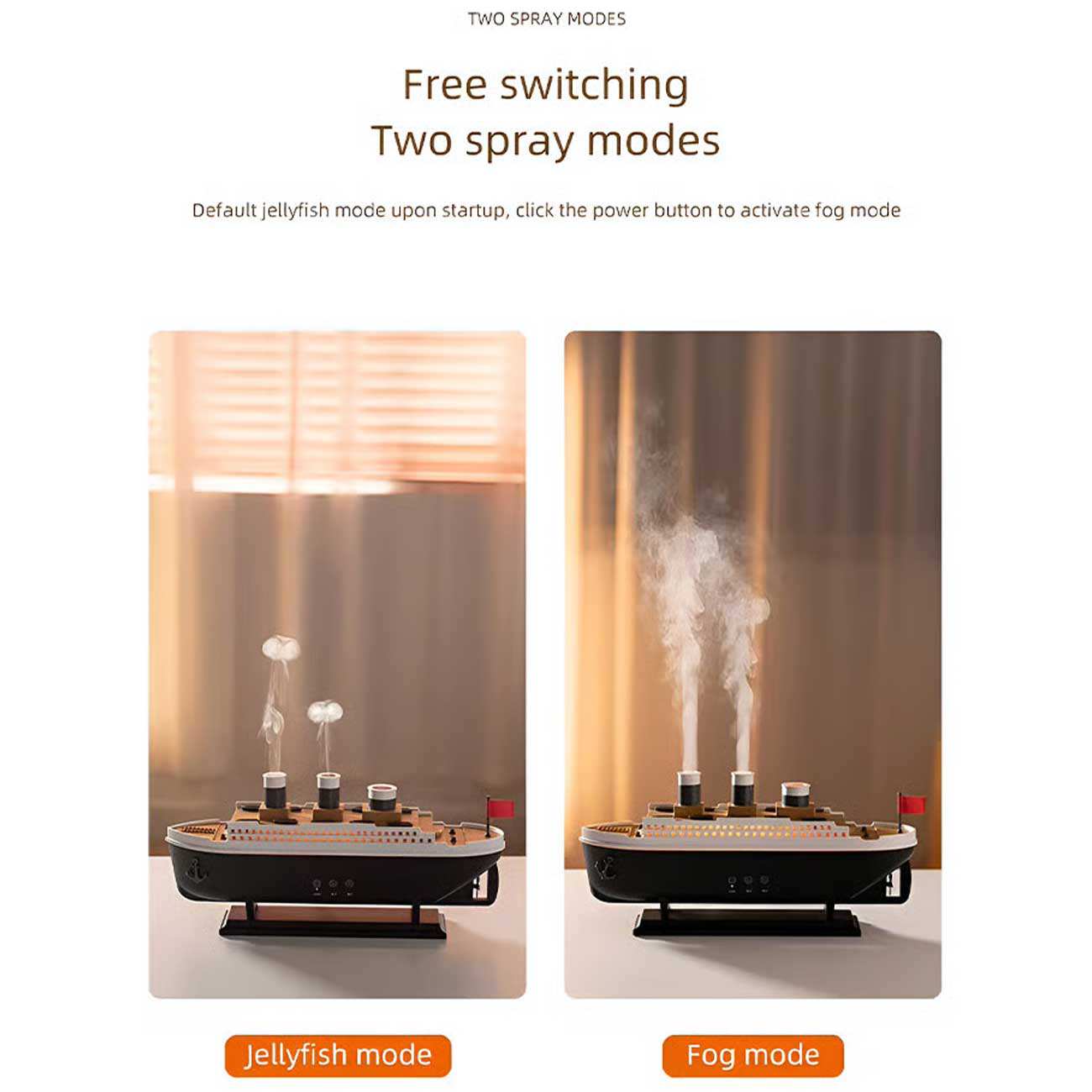 دستگاه بخور سرد و خوشبوکننده هوای طرح کشتی تایتانیک با ریموت کنترل 299