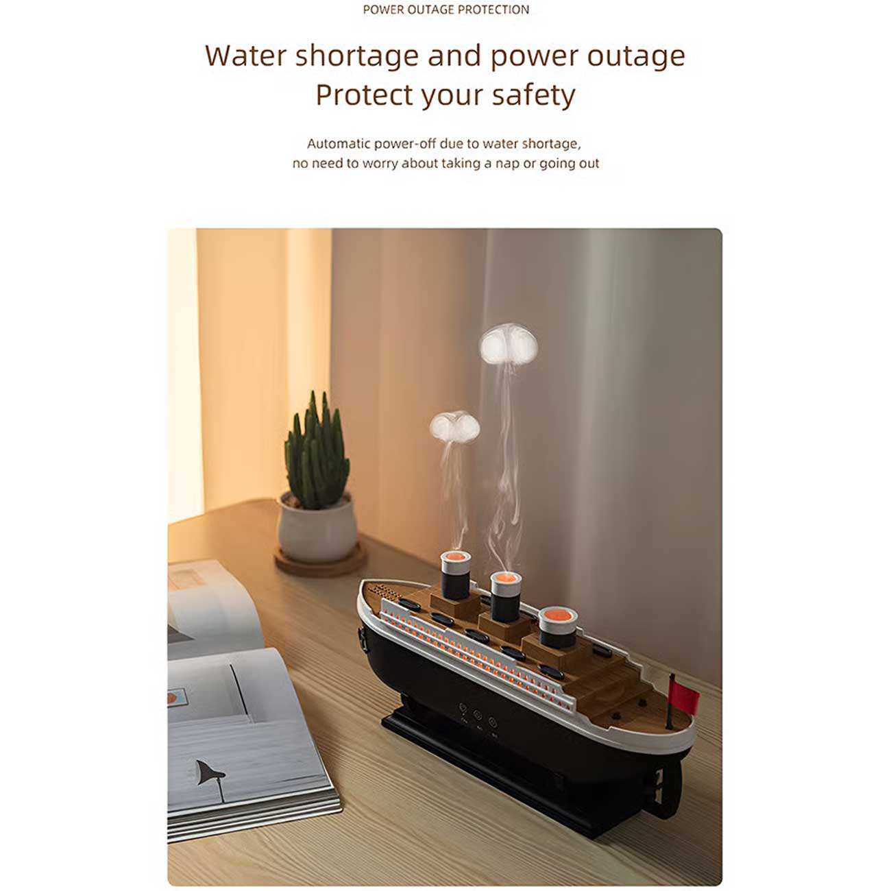 دستگاه بخور سرد و خوشبوکننده هوای طرح کشتی تایتانیک با ریموت کنترل 299