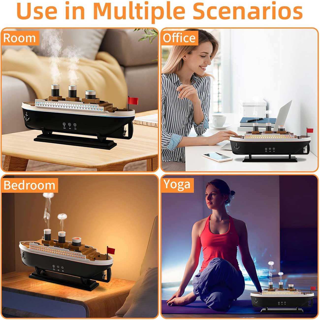 دستگاه بخور سرد و خوشبوکننده هوای طرح کشتی تایتانیک با ریموت کنترل 299