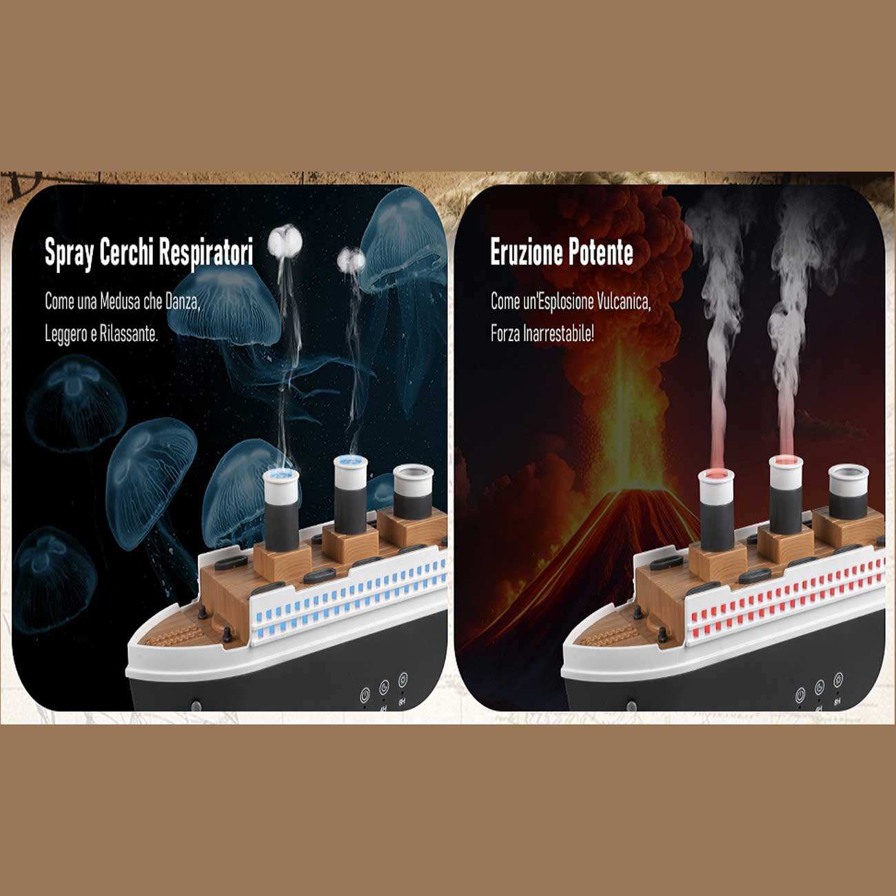 دستگاه بخور سرد و خوشبوکننده هوای طرح کشتی تایتانیک با ریموت کنترل 299