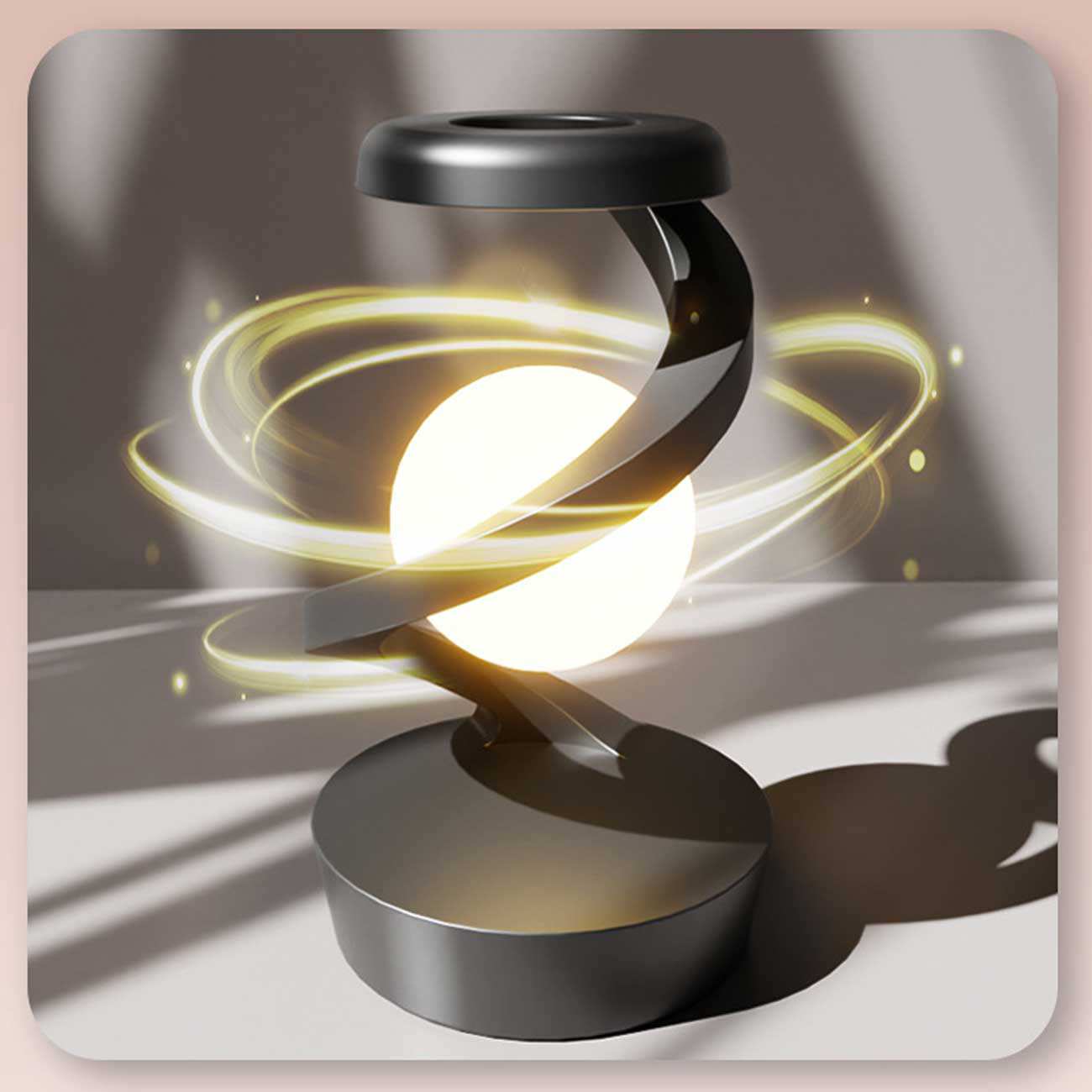 چراغ خواب شارژی طرح کره چرخشی و شارژ وایرلس Light Ball Lamp