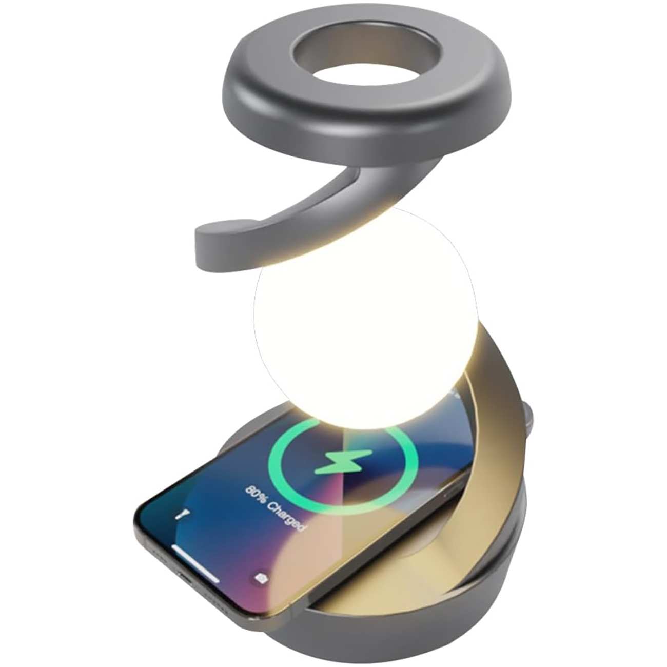 چراغ خواب شارژی طرح کره چرخشی و شارژ وایرلس Light Ball Lamp