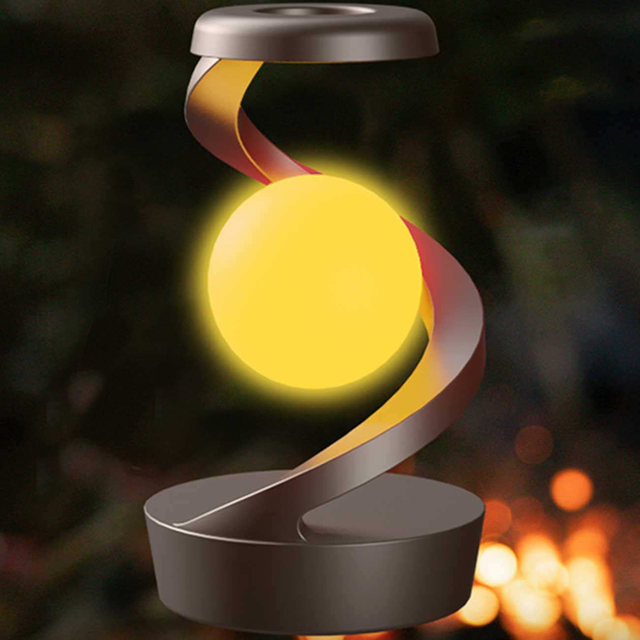 چراغ خواب شارژی طرح کره چرخشی و شارژ وایرلس Light Ball Lamp