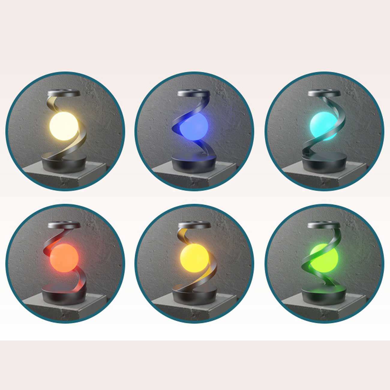 چراغ خواب شارژی طرح کره چرخشی و شارژ وایرلس Light Ball Lamp