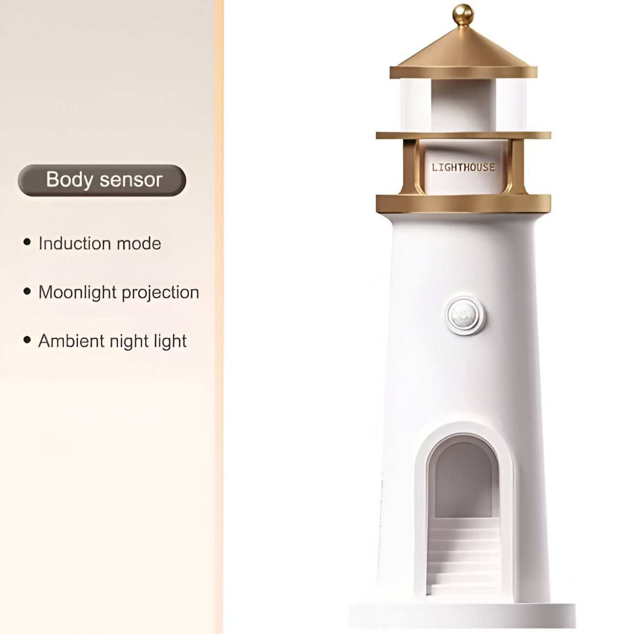 چراغ خواب، اسپیکر و پروژکتور فانوس دریایی سنسوردار MG-008