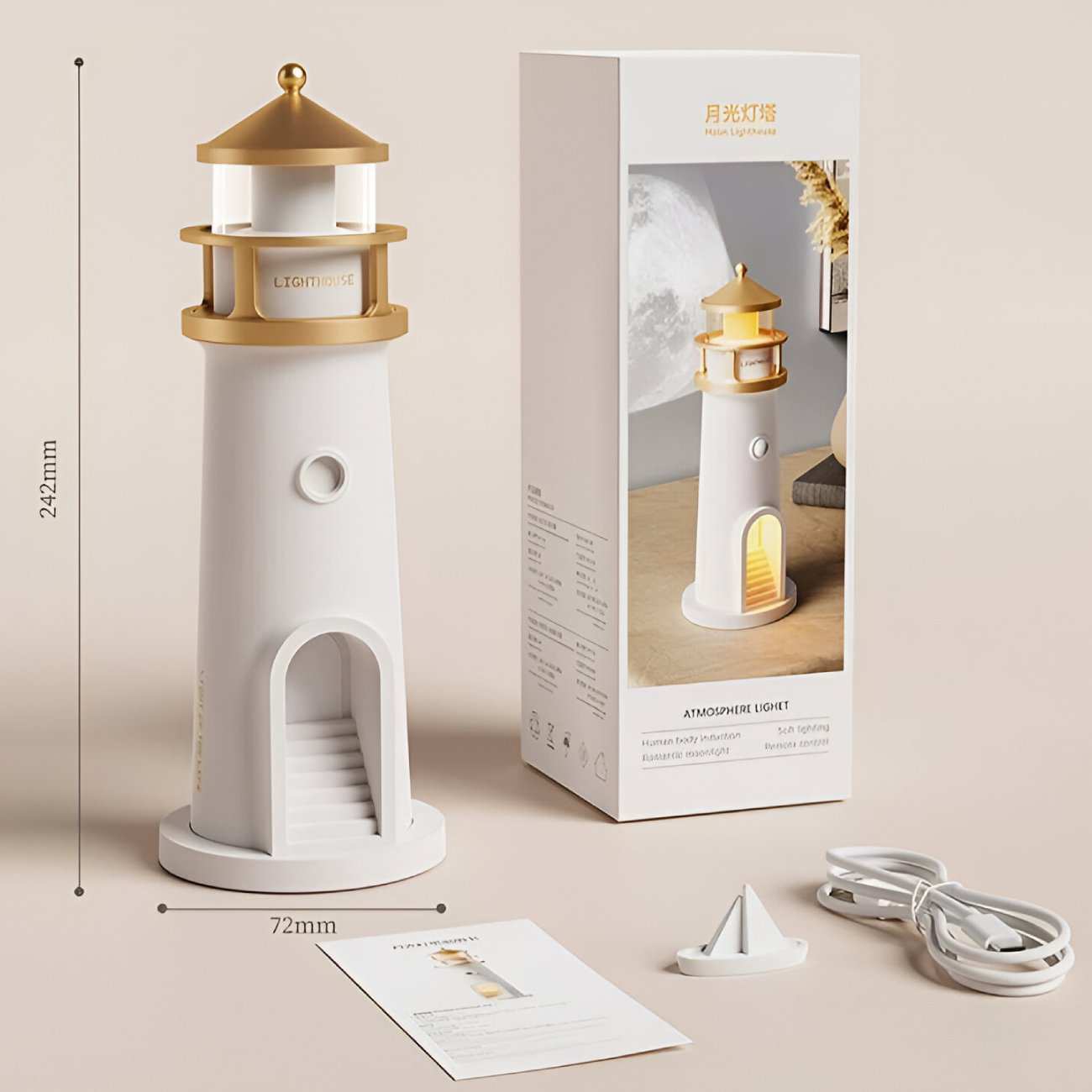 چراغ خواب، اسپیکر و پروژکتور فانوس دریایی سنسوردار MG-008