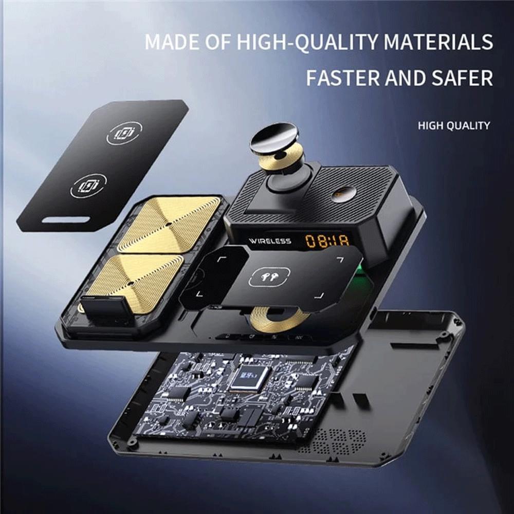 شارژر وایرلس 15 وات و اسپیکر رومیزی C18 با چراغ RGB