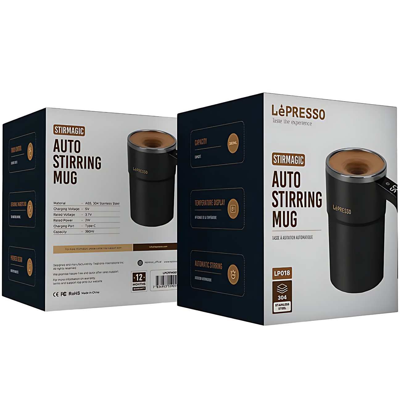 ماگ همزندار مغناطیسی خودکار شارژی 380 میلیلیتری لپرسو LPCFFM0018