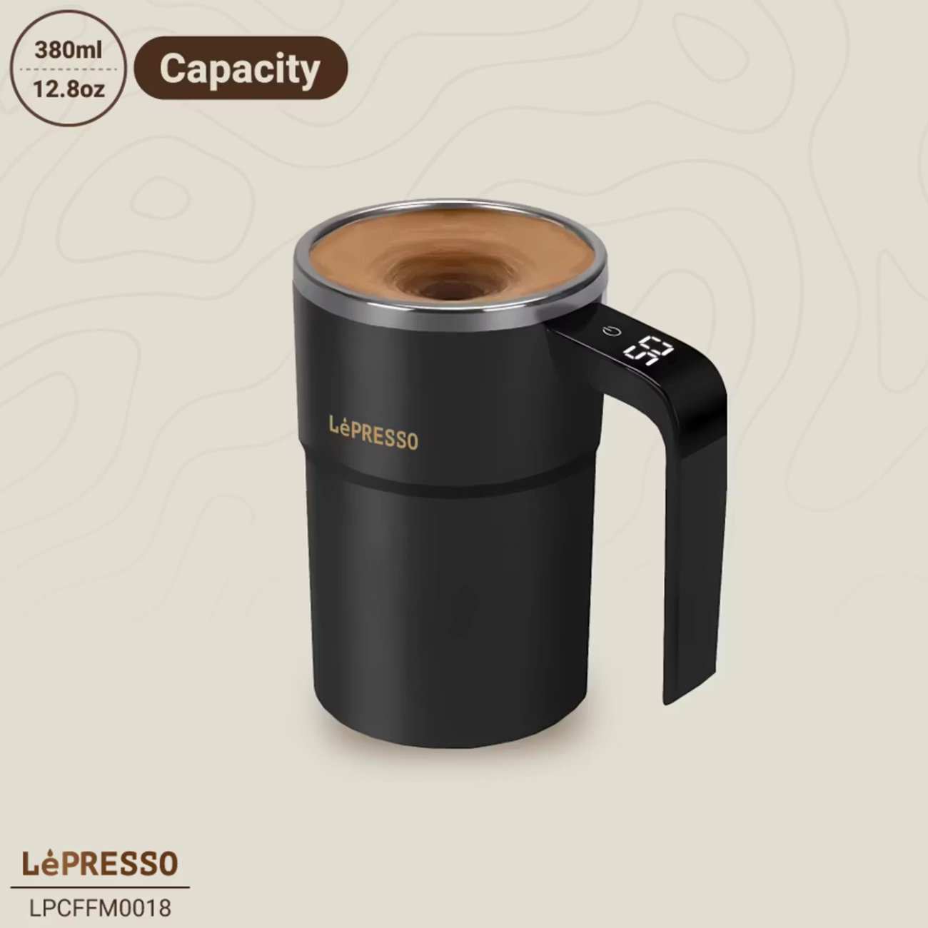 ماگ همزندار مغناطیسی خودکار شارژی 380 میلیلیتری لپرسو LPCFFM0018