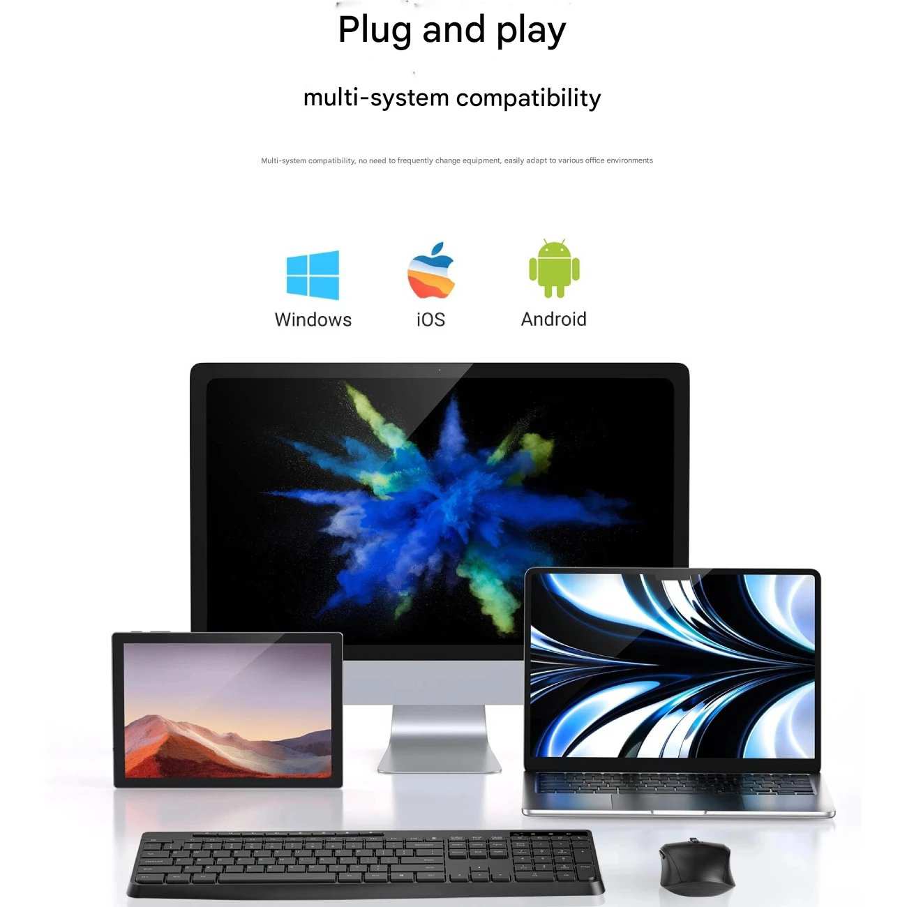 ست موس و کیبورد بیسیم بیصدا ویوو KM-01