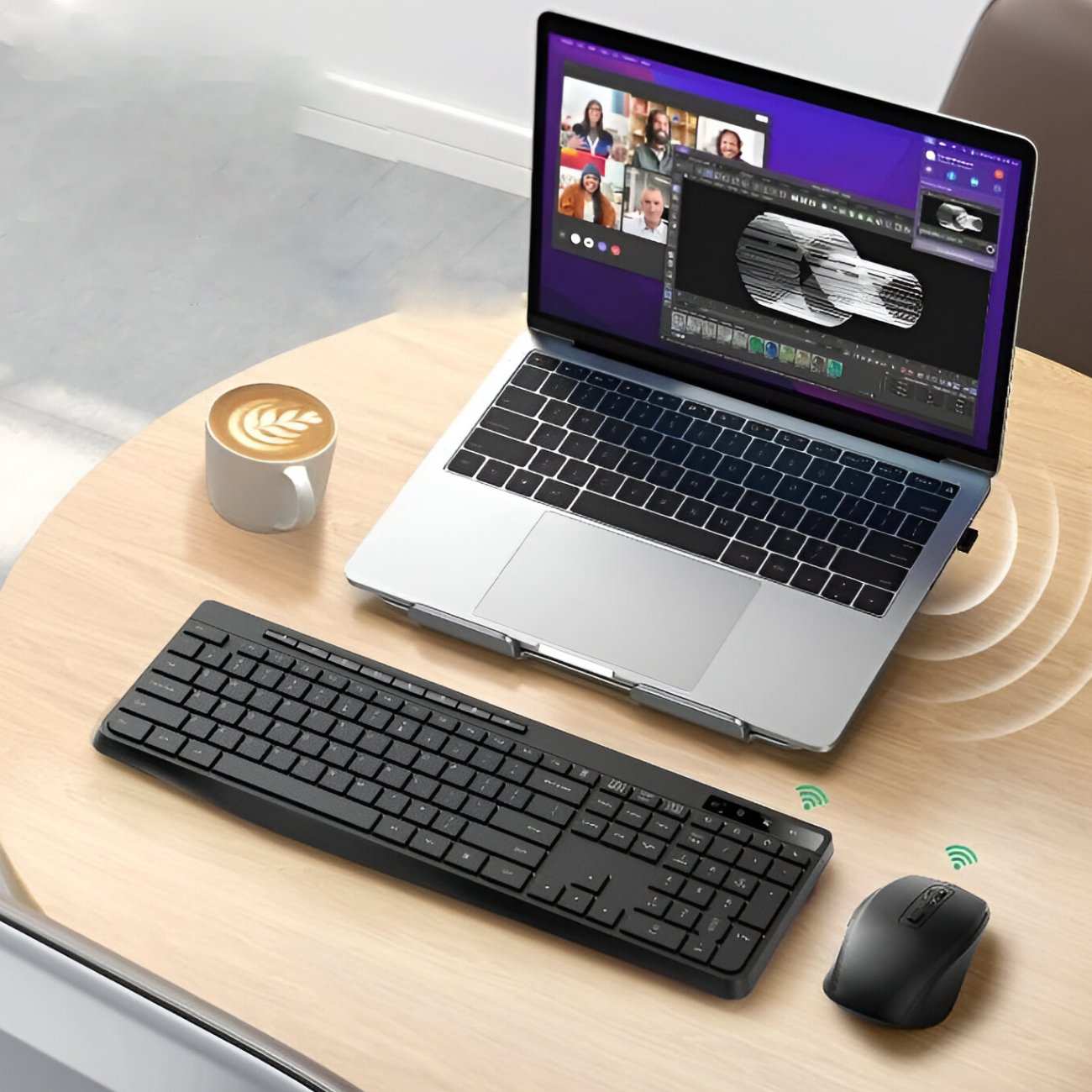 ست موس و کیبورد بیسیم بیصدا ویوو KM-01