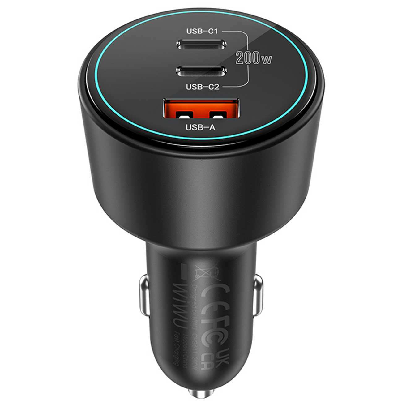 شارژر فندکی فست شارژ ماشین تایپسی 200 وات ویوو WI-QC026