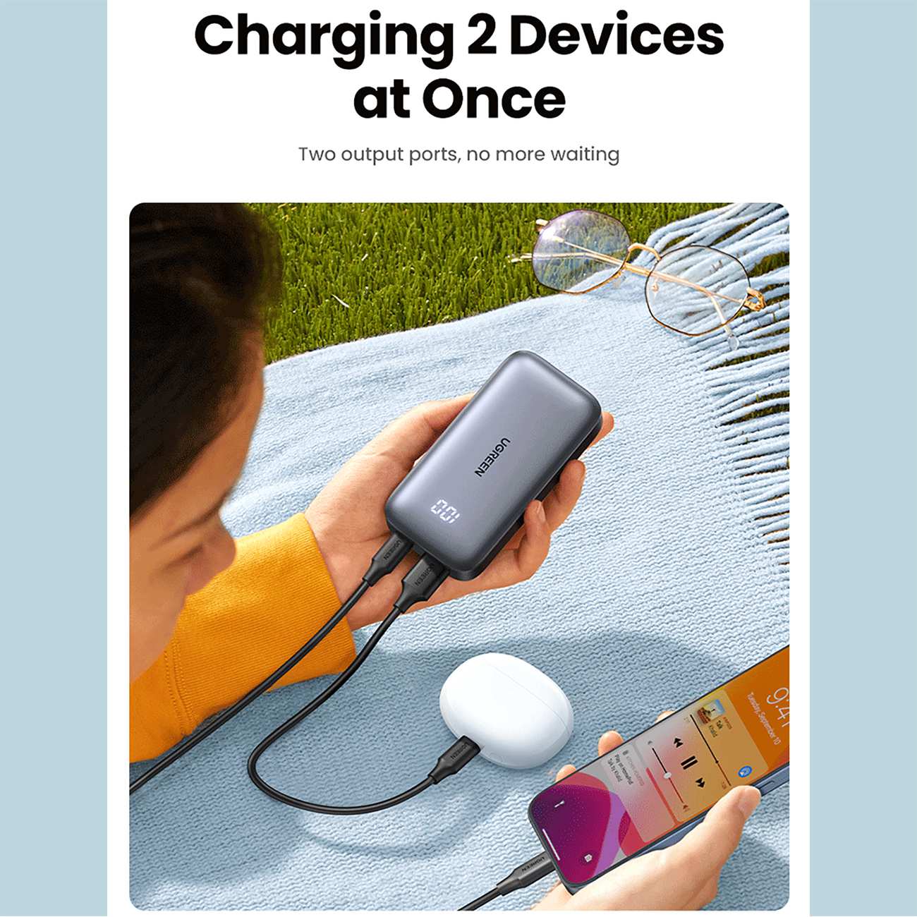 پاوربانک 10000 شارژ سریع تایپسی و یواسبی 30 وات یوگرین PB501 25189