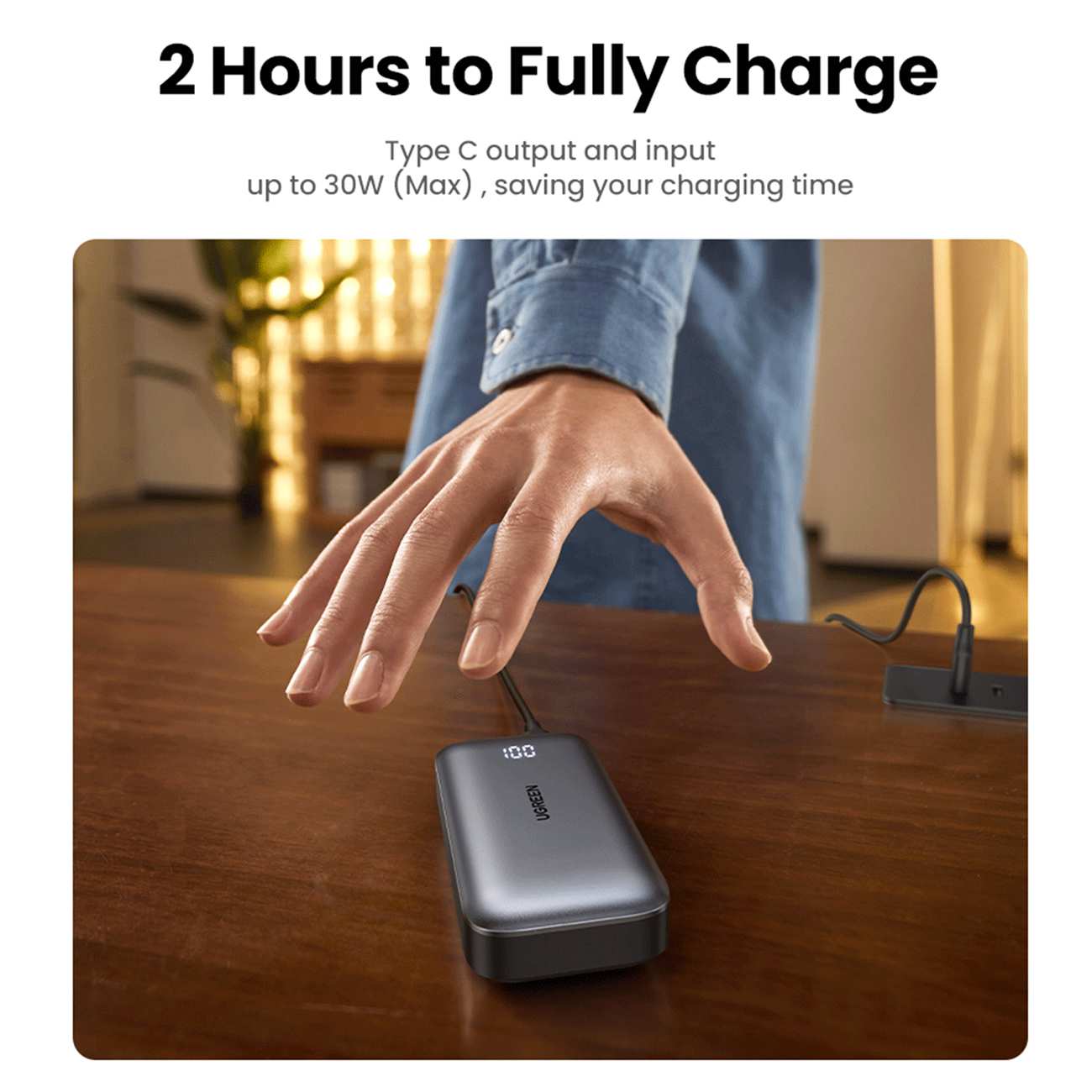 پاوربانک 10000 شارژ سریع تایپسی و یواسبی 30 وات یوگرین PB501 25189