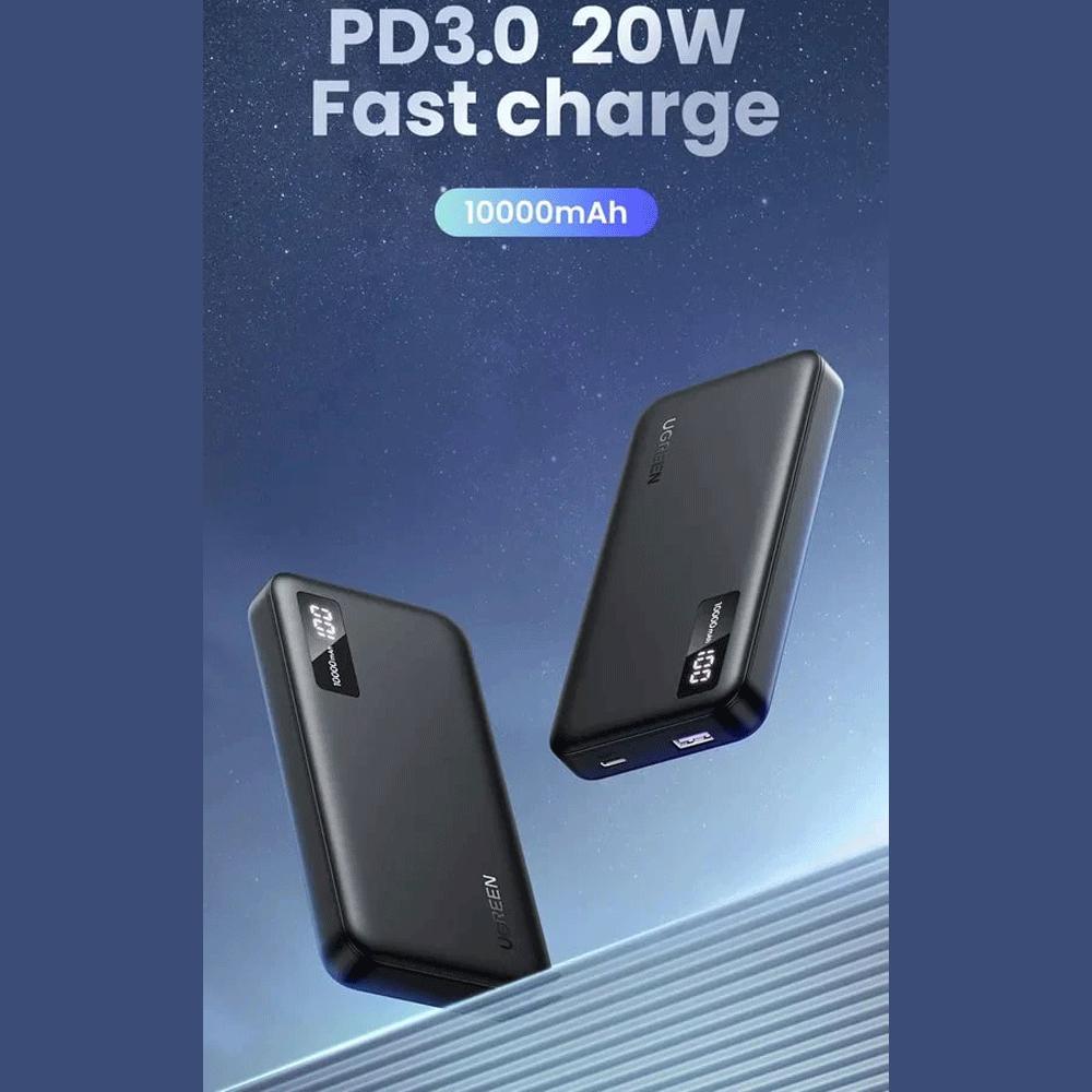 پاوربانک 10000 شارژ سریع 20 وات Type-C و 22.5 وات USB یوگرین PB311 25742