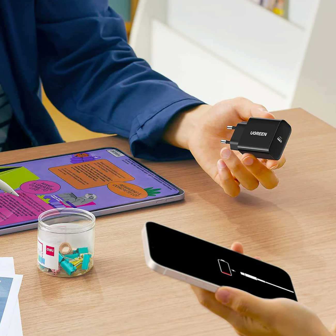 شارژر دیواری تایپ سی فست 20 وات یوگرین CD137 60450