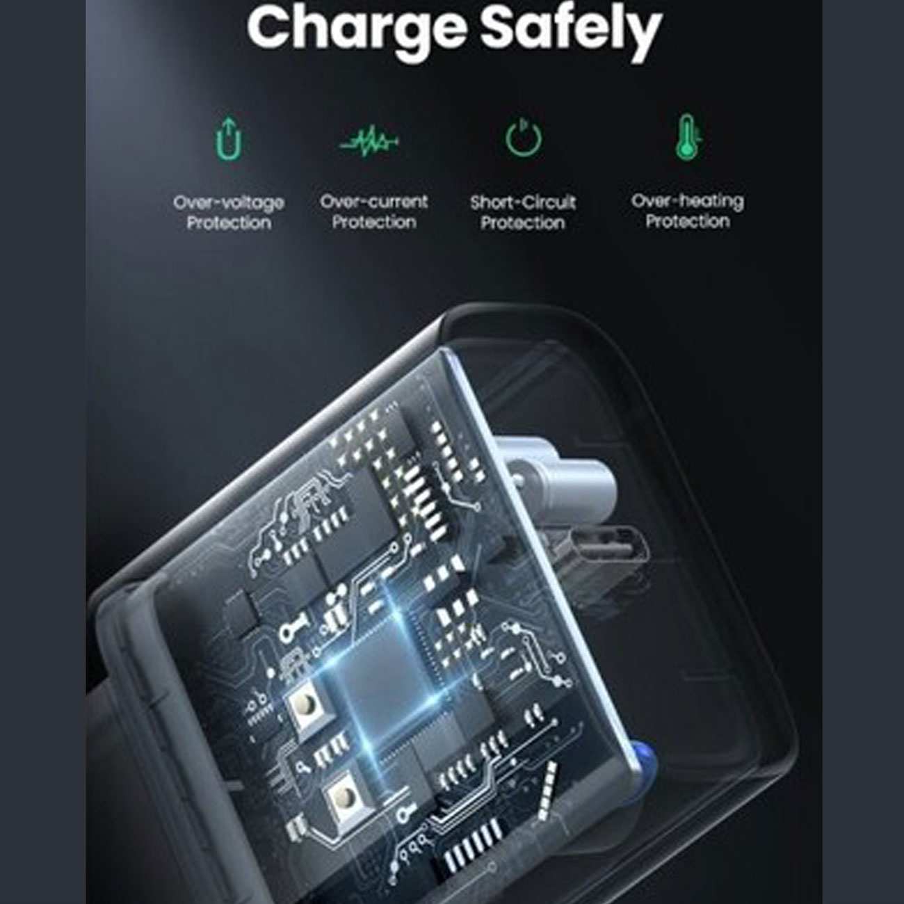 شارژر دیواری تایپ سی 20 وات همراه کابل تایپ سی به لایتنینگ یک متری یوگرین CD137 50698