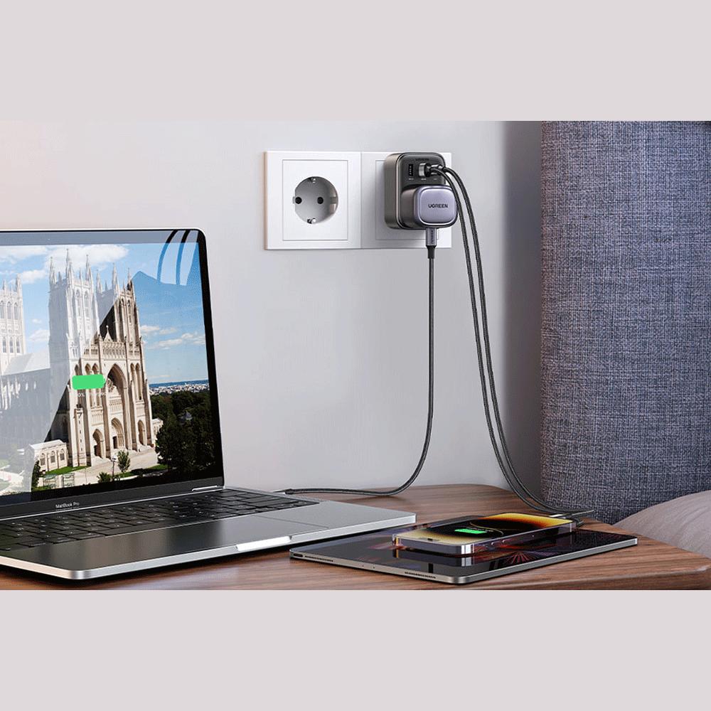 چندراهی برق و شارژر دیواری یک سوکت، یک تایپ سی و دو یواسبی 30 وات یوگرین CD314 15290