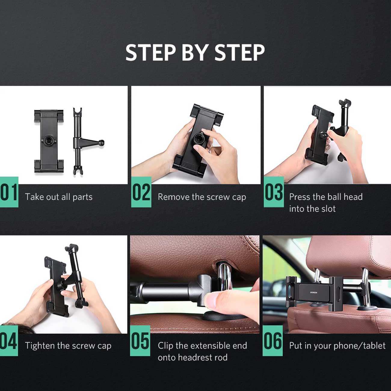 هولدر موبایل و تبلت صندلی عقب خودرو یوگرین LP160 60108