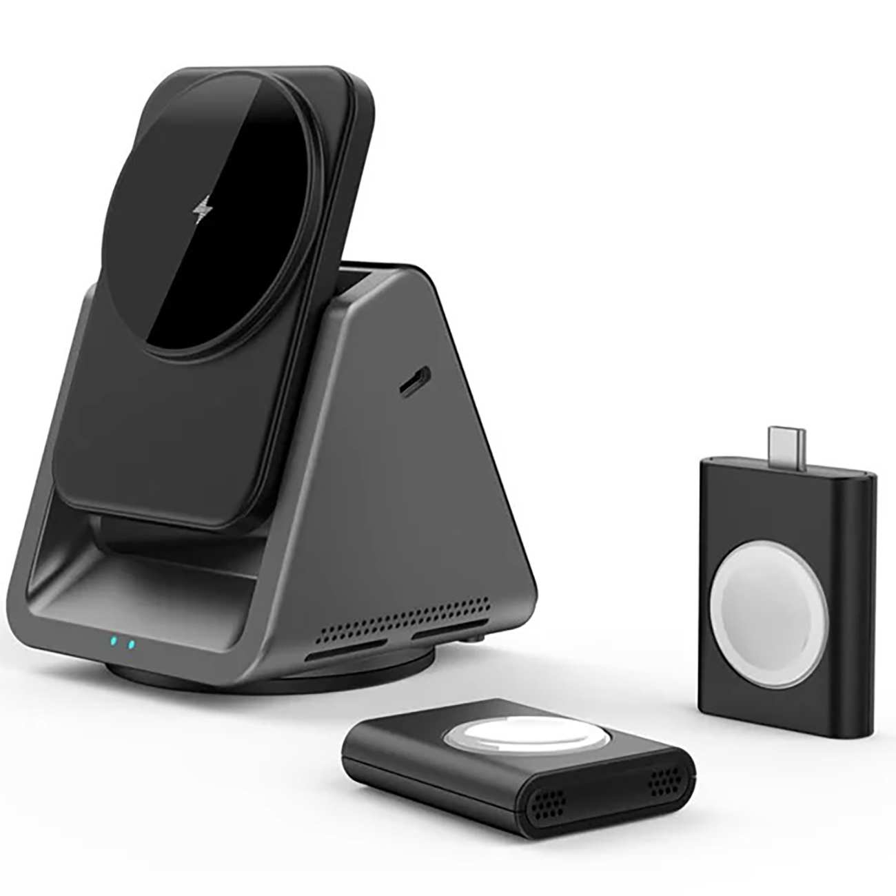 شارژر بی سیم رومیزی 15 وات گوشی، ایربادز و اپلواچ ویوو Wi-W018