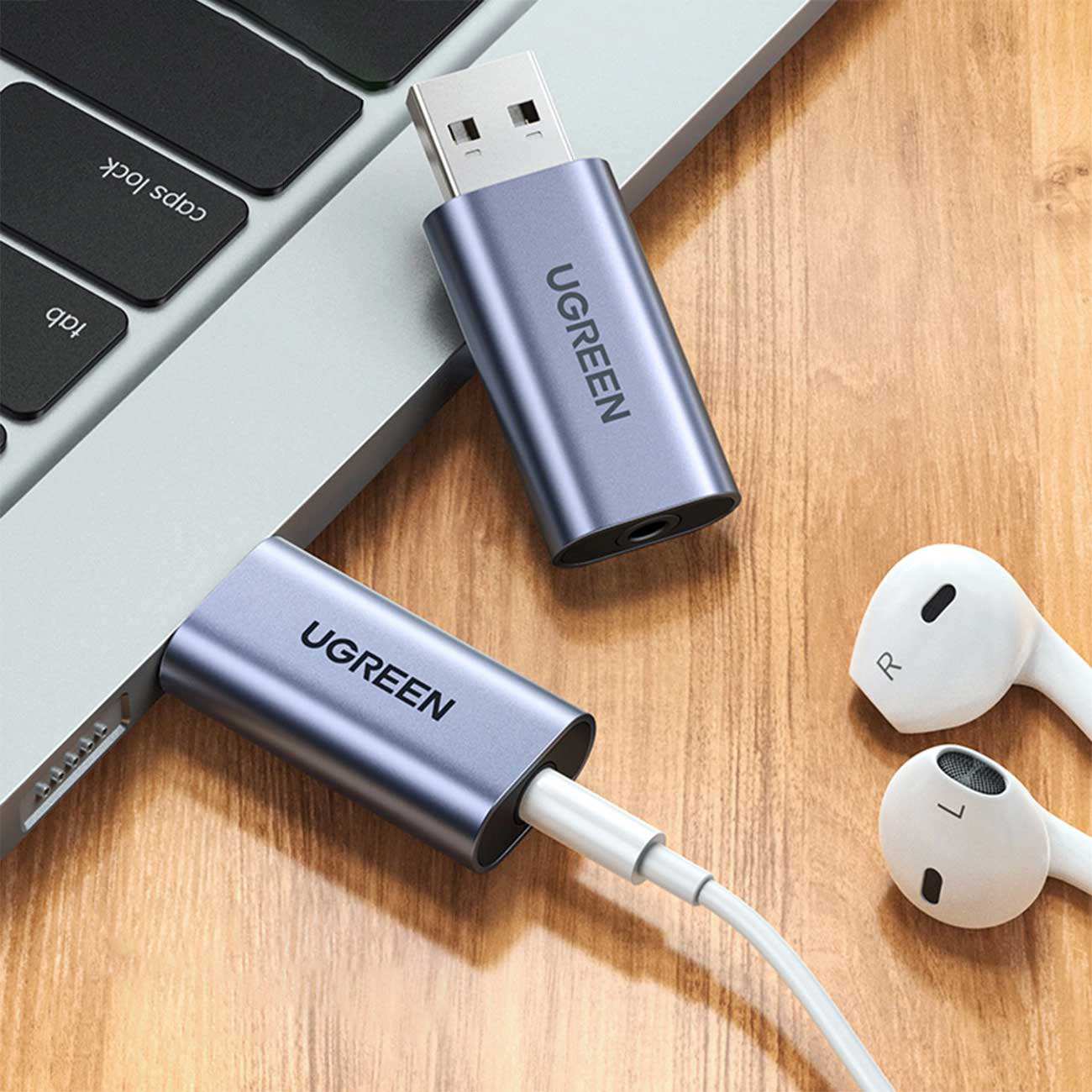 مبدل صدای USB به جک 3.5 میلی متری یوگرین CM383 80864