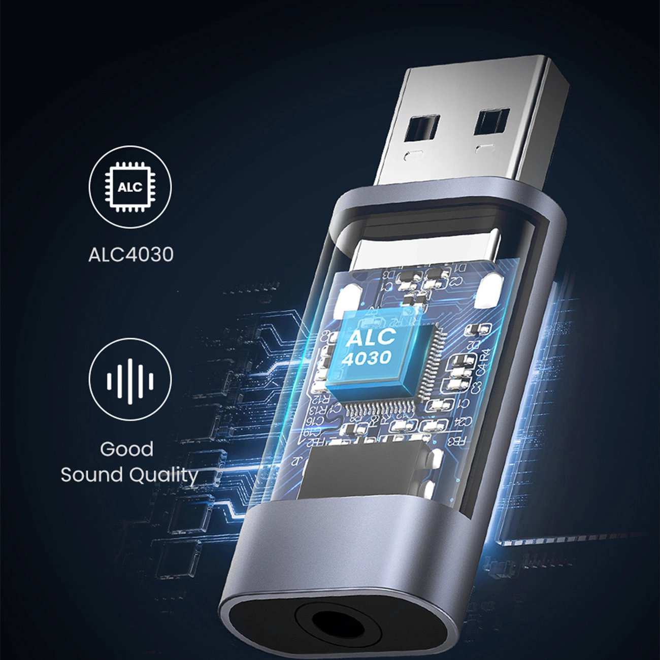 مبدل صدای USB به جک 3.5 میلی متری یوگرین CM383 80864