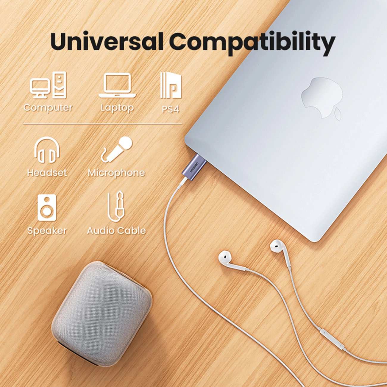 مبدل صدای USB به جک 3.5 میلی متری یوگرین CM383 80864