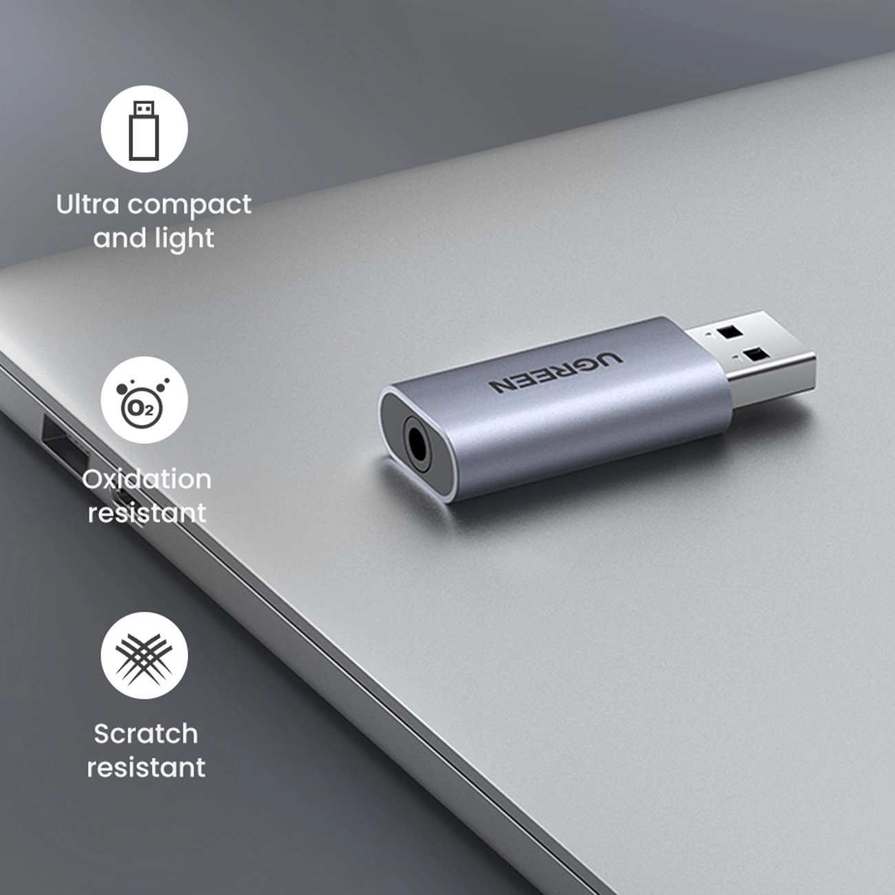 مبدل صدای USB به جک 3.5 میلی متری یوگرین CM383 80864