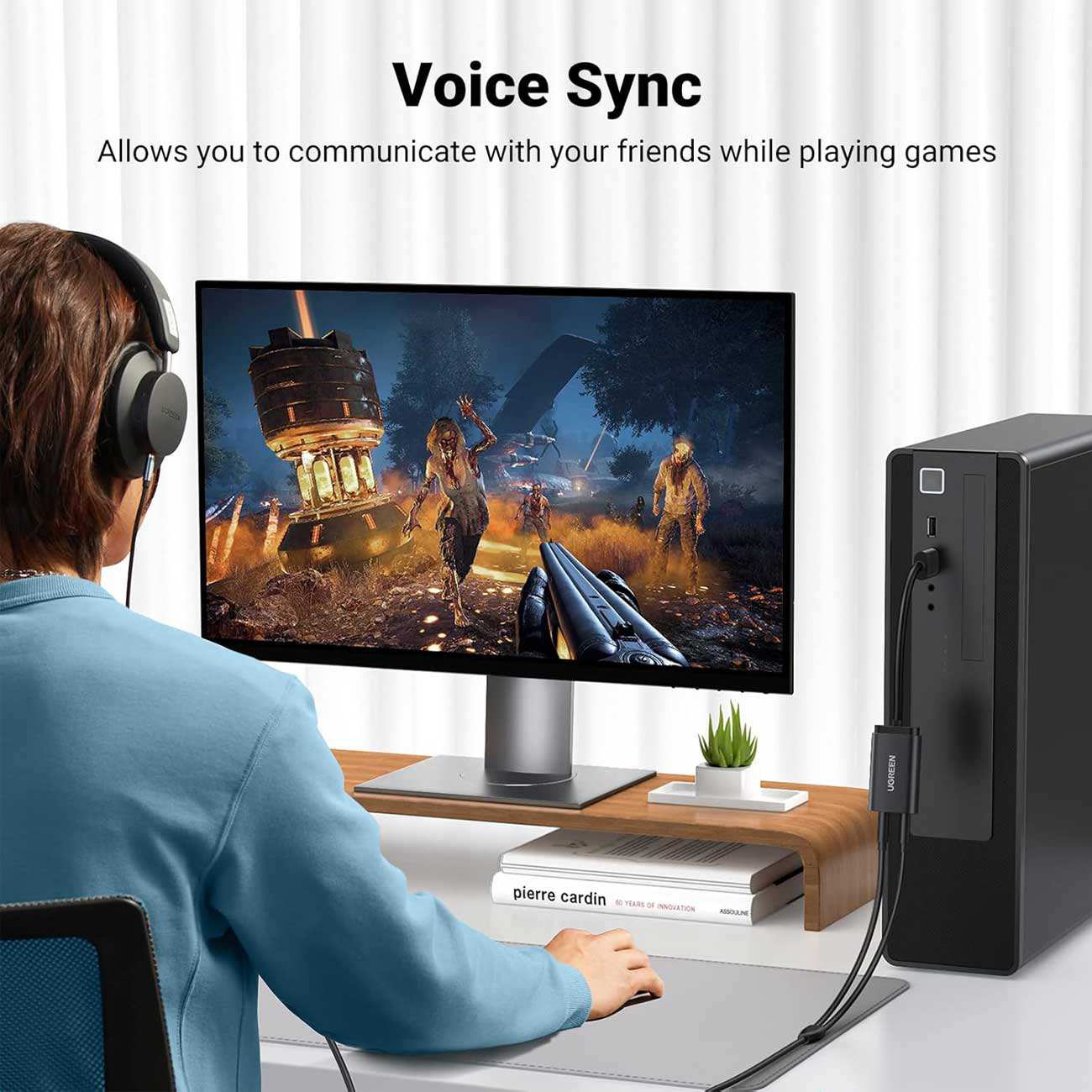 کارت صدا و مبدل USB به جک 3.5 میلیمتر 15 سانتیمتری یوگرین US205 30143