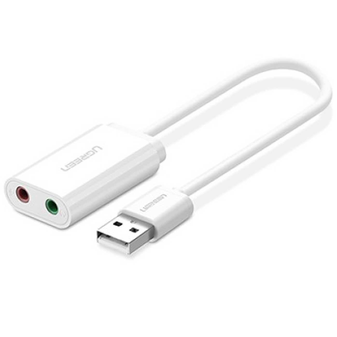 کارت صدا و مبدل USB به جک 3.5 میلیمتر 15 سانتیمتری یوگرین US205 30143
