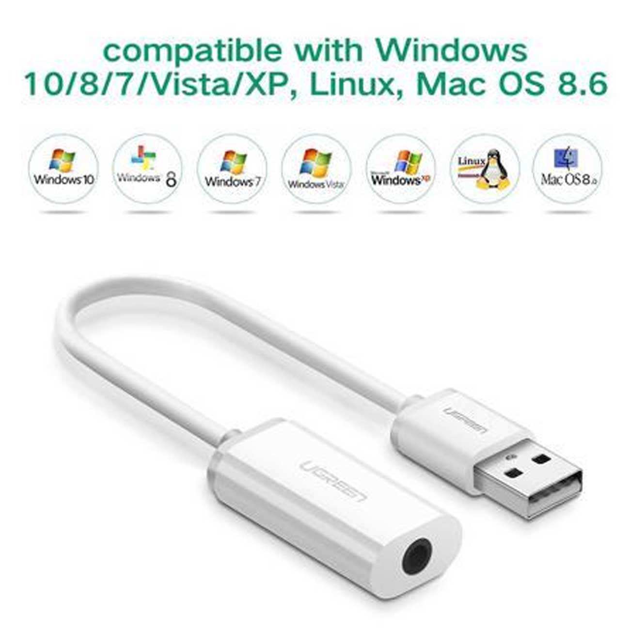 کابل انتقال صدای USB به جک 3.5 میلی متری یوگرین US206 30712